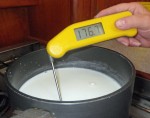 Milk is heated to 180 degrees.