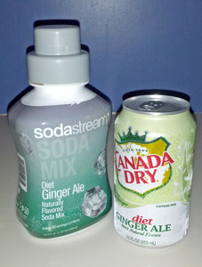 One bottle of soda mix produces the equivalent of  34 cans of soda.