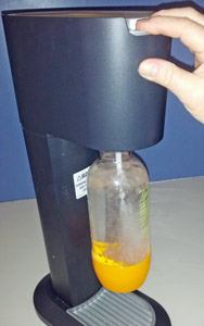 Carbonating a 1/2 liter bottle.